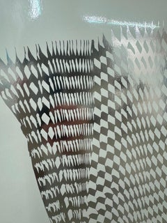 Silver Fan - contemporary zero art by Heinz Mack, silver minimalist op art