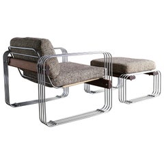 Heinz Meier "Ascona" Lounge Chair & Ottoman for Landes, circa 1965