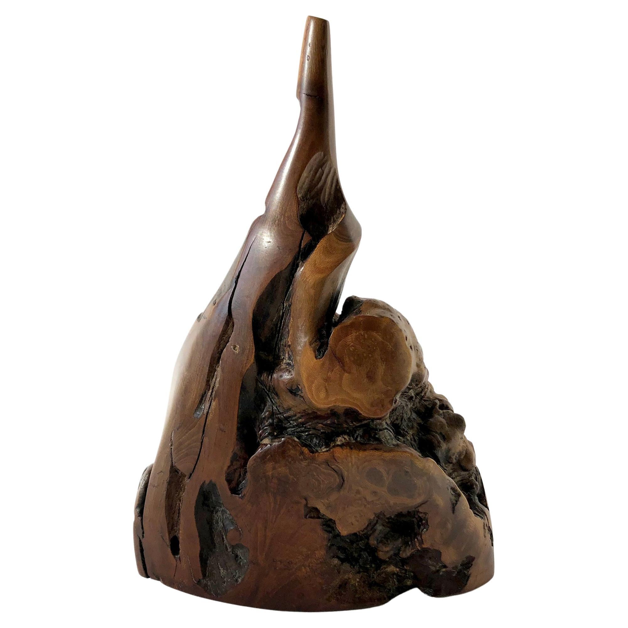 Heinz Norhausen Hand Turned Burl Wood Spouted Vase