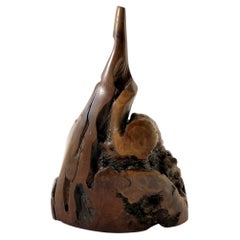 Heinz Norhausen Hand Turned Burl Wood Spouted Vase