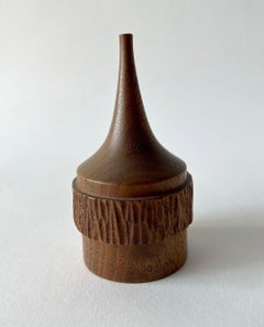 Heinz Norhausen Hand Turned Wood Weed Vase with Elongated Spout