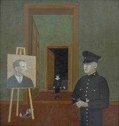 Mein Vater (My Father) - Oil/Canvas, 1970
s, Phantastic Realism, Figurative