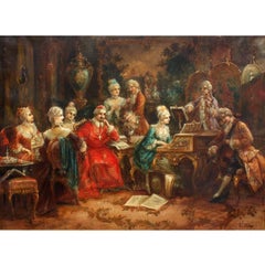 Heinz Pinggera, "Recital musicale per il cardinale" Olio su tela