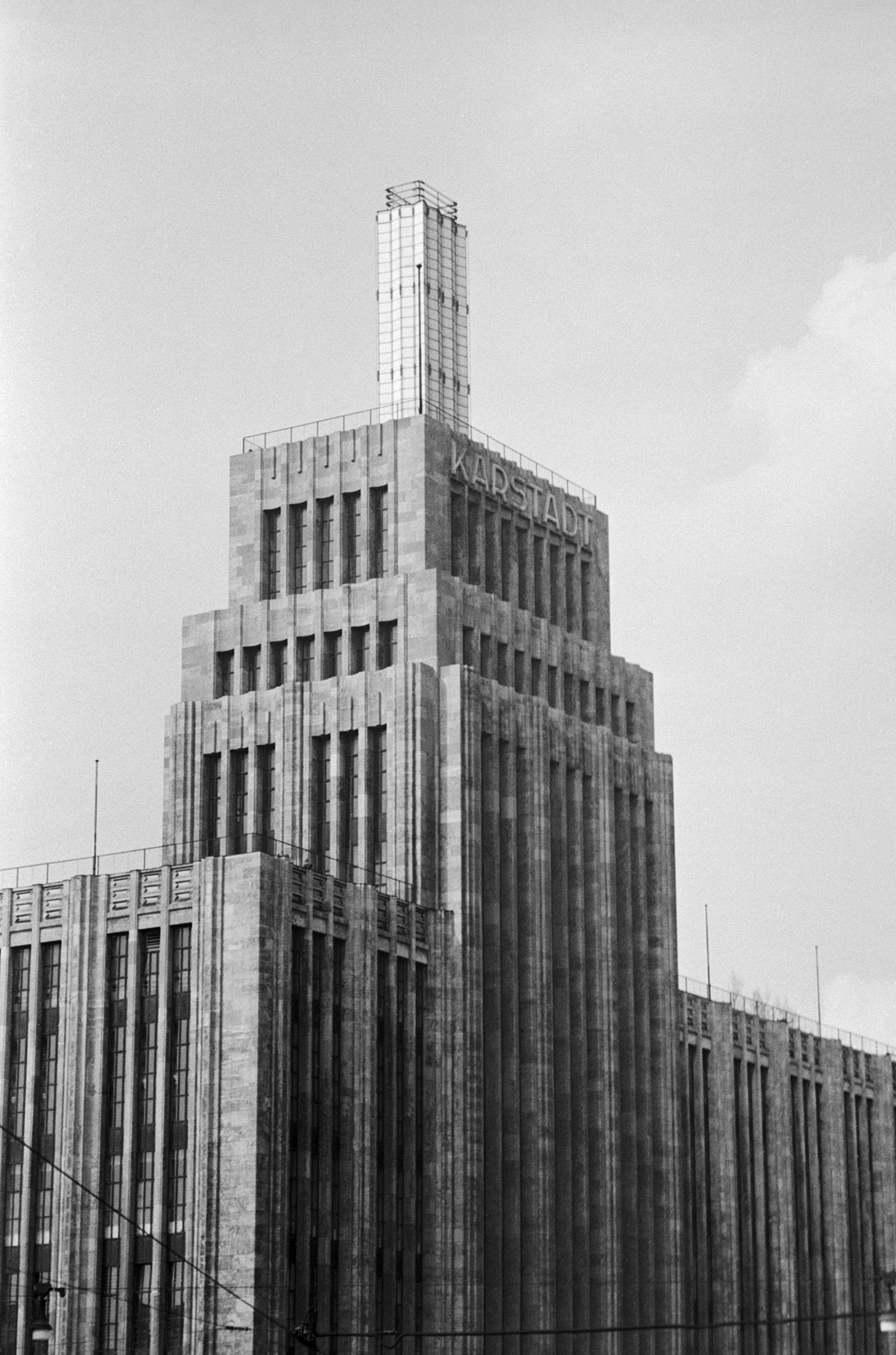 Heinz Pollmann Black and White Photograph - Karstadt-Haus at Hermannplatz, Berlin, 1937, Mauritius Publishing