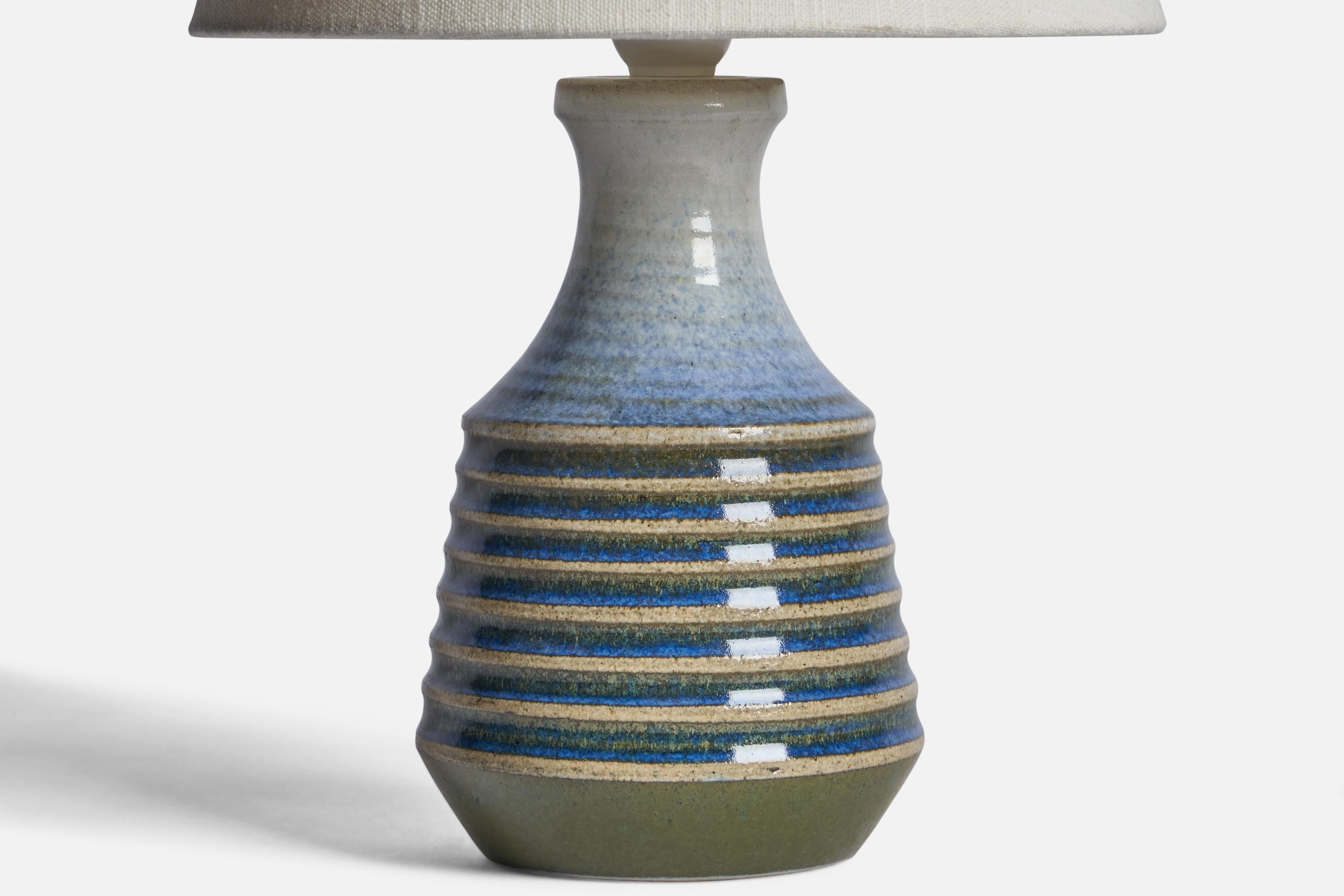 Swedish Heinz Schlichting, Table Lamp, Stoneware, Sweden, 1960s For Sale