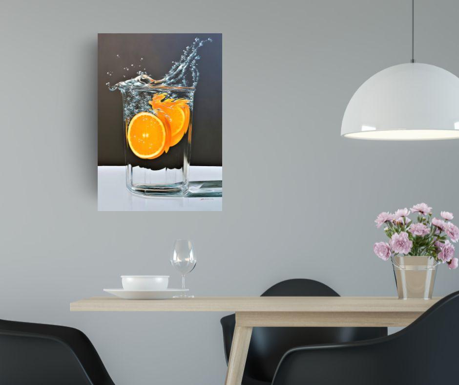 Lemon - original realism still life painting - contemporary Art - Painting by Heinz Schönhammer