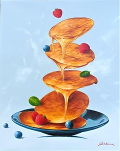 Pancakes II - original realism still life painting - contemporary art