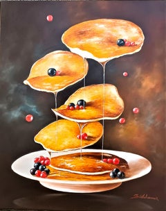 Pancakes - original realism still life painting - contemporary art