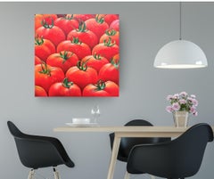 Pomodori - quadro originale realistico di natura morta - opera d'arte contemporanea