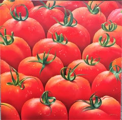 Pomodori - quadro originale realistico di natura morta - opera d'arte contemporanea
