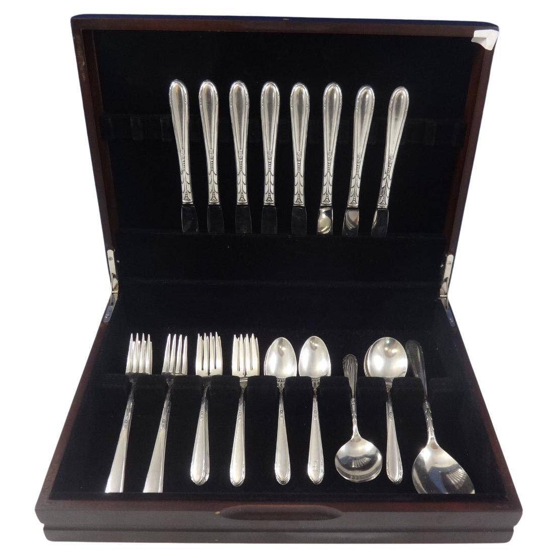 Heiress by Oneida Sterling Silver Flatware Service For 8 Set 42 Pcs Grille Size