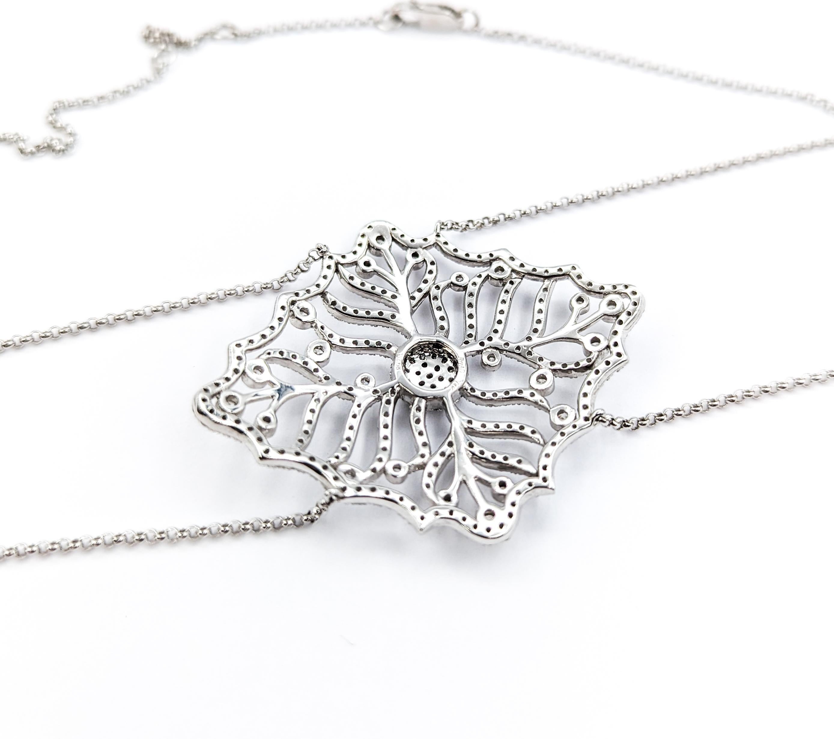 Heirloom 2,68 Karat Diamant-Halskette Choker aus Weißgold (Rundschliff)
