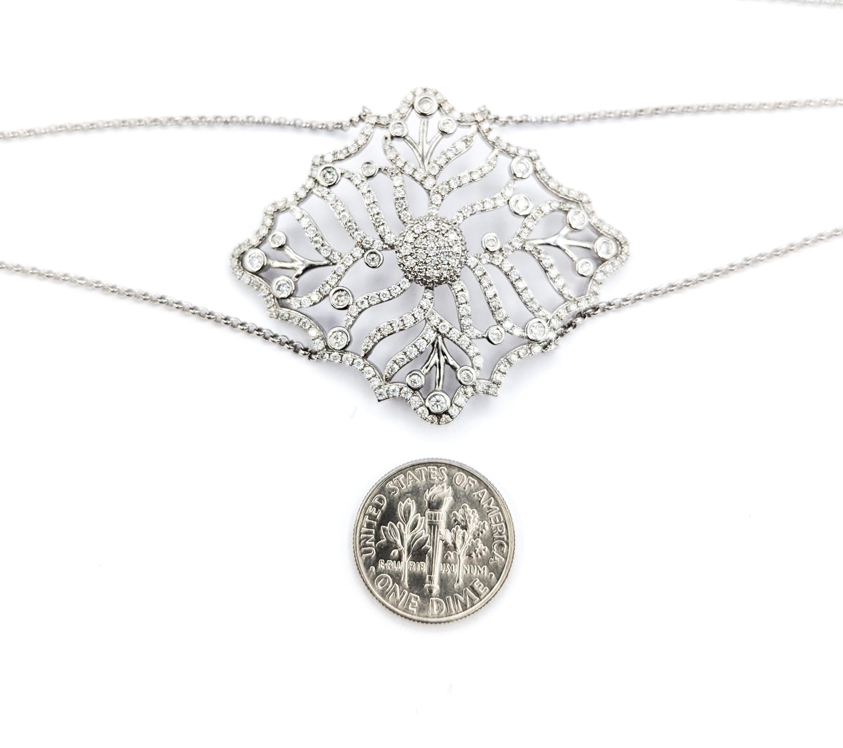 Heirloom 2,68 Karat Diamant-Halskette Choker aus Weißgold Damen