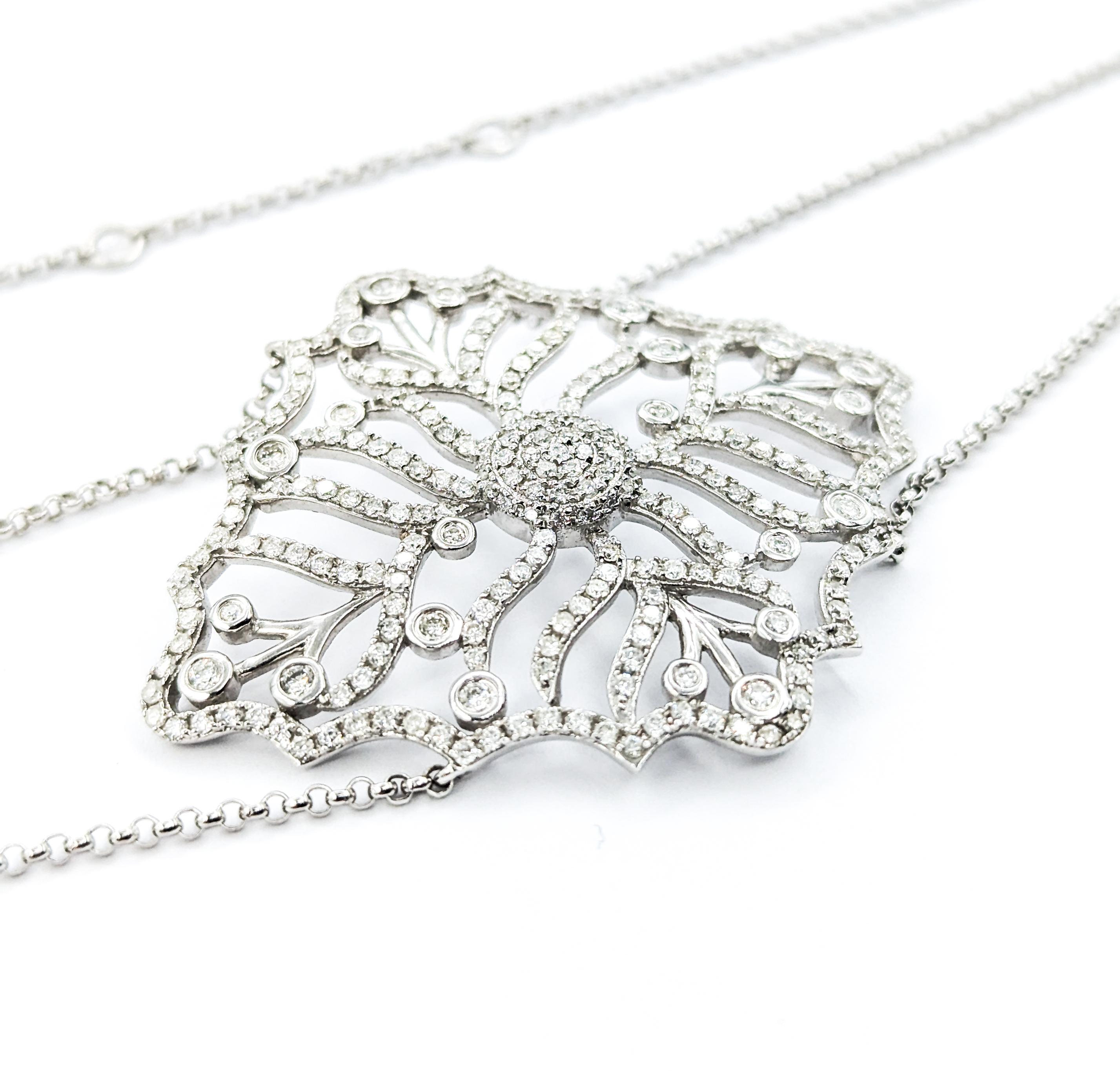 Heirloom 2,68 Karat Diamant-Halskette Choker aus Weißgold 1