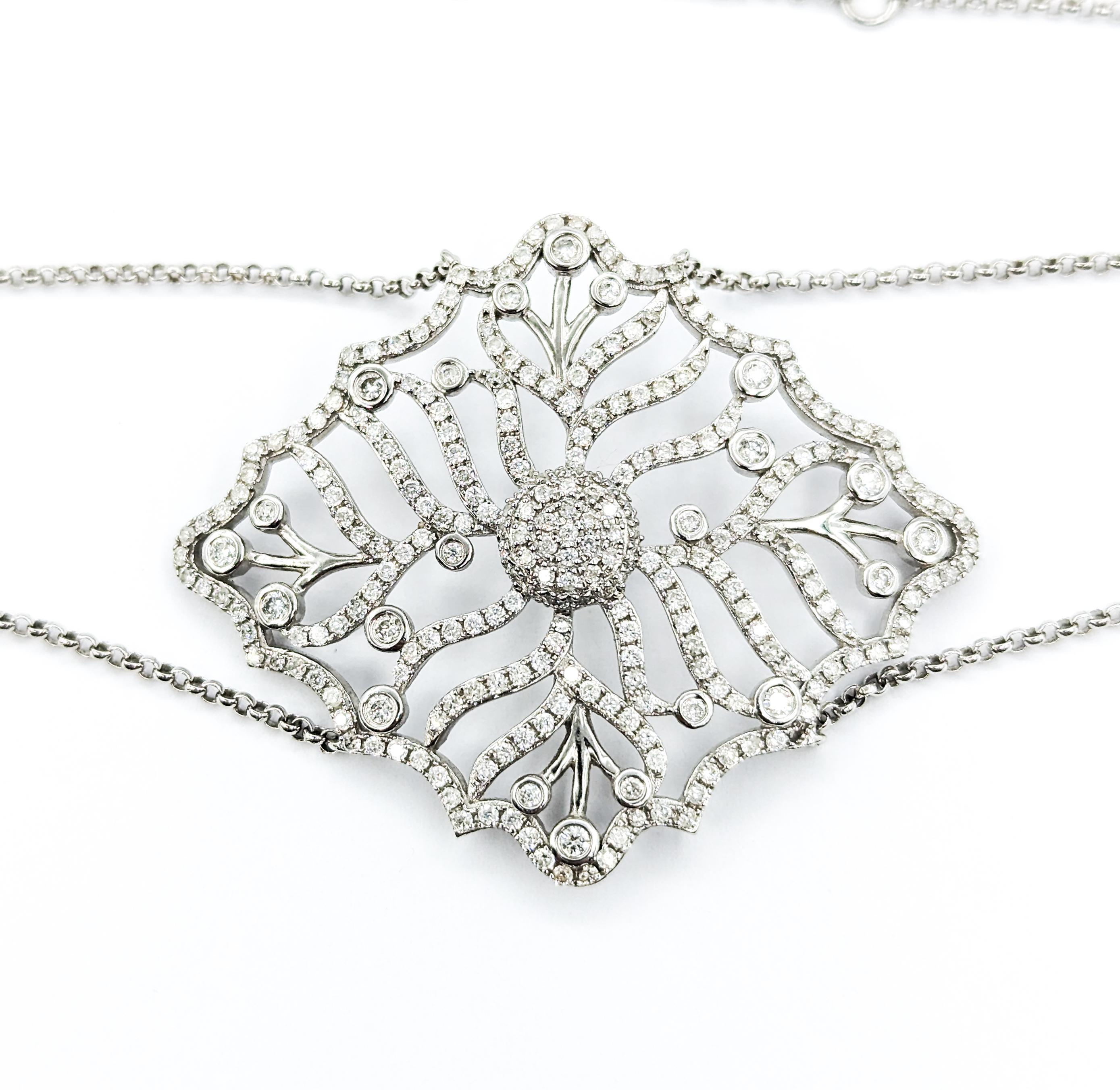 Heirloom 2,68 Karat Diamant-Halskette Choker aus Weißgold 2