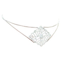 Heirloom 2,68 Karat Diamant-Halskette Choker aus Weißgold