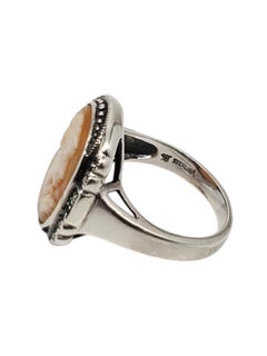 Heirloom 73 Sterling Silver Cameo Ring Size 8 #20846