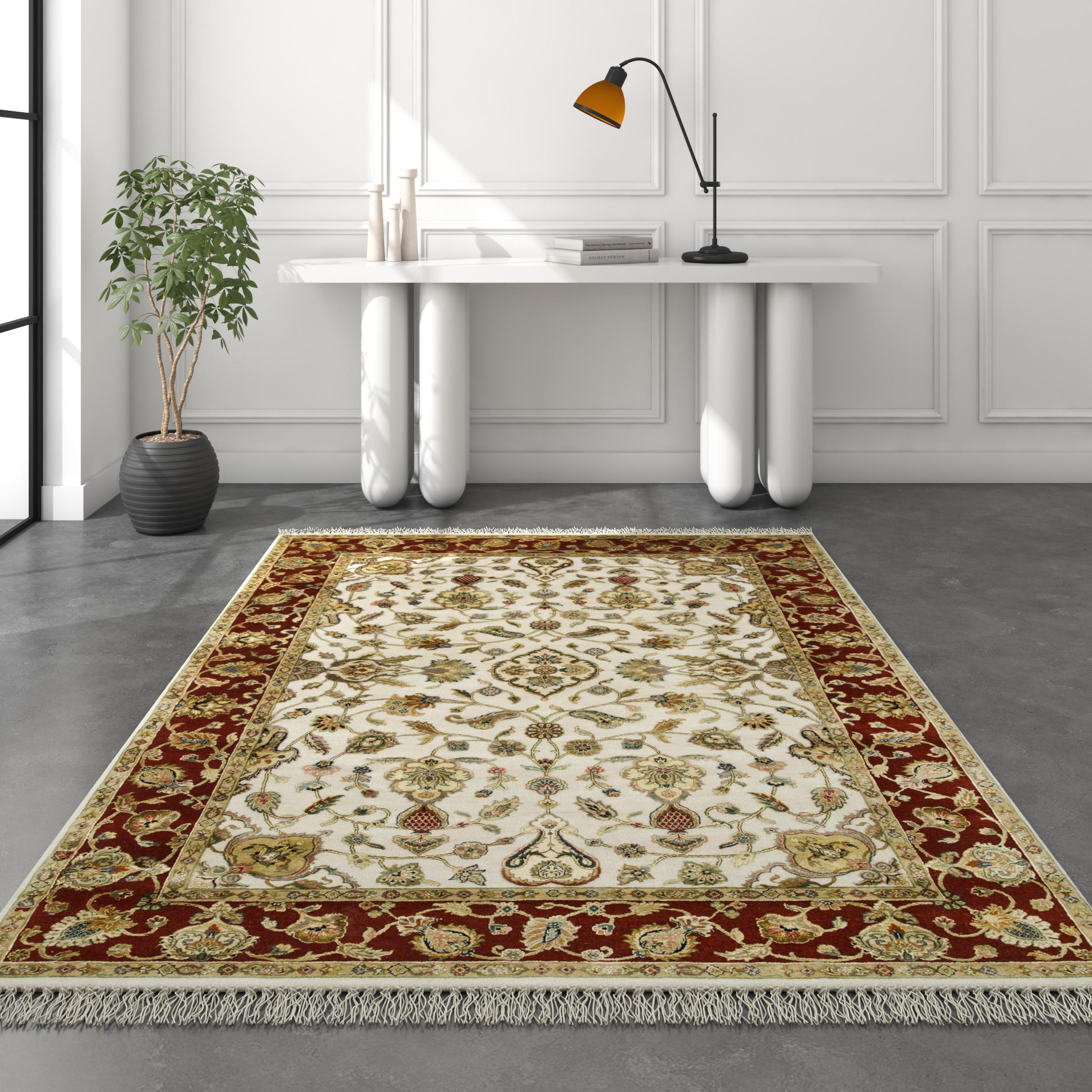 Alfombra anudada a mano Heirloom Bloom Medium Marfil y Rojo 180x270 cm Anudado a mano en venta