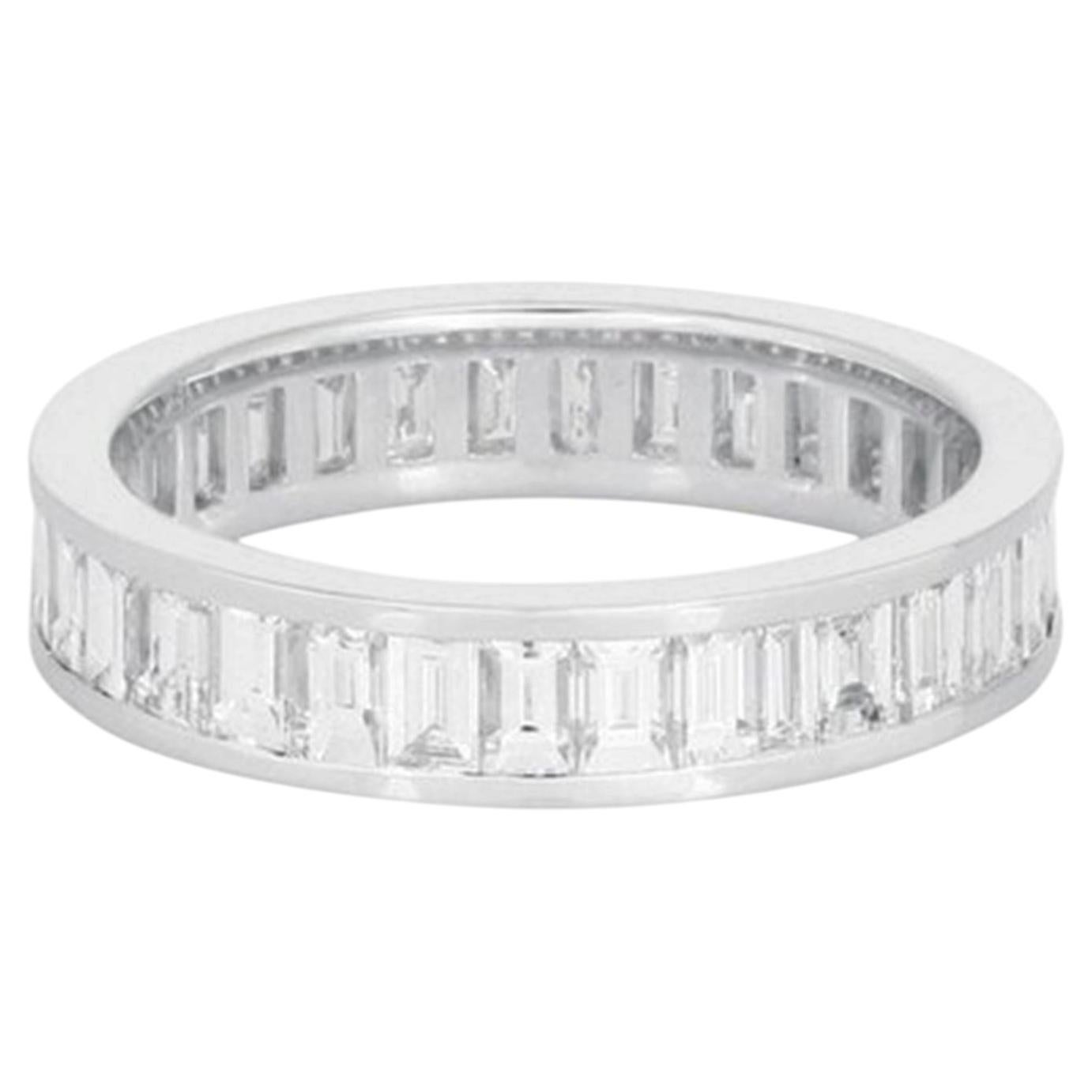 2.64ctw Baguette Diamond 18K White Gold Eternity Ring
