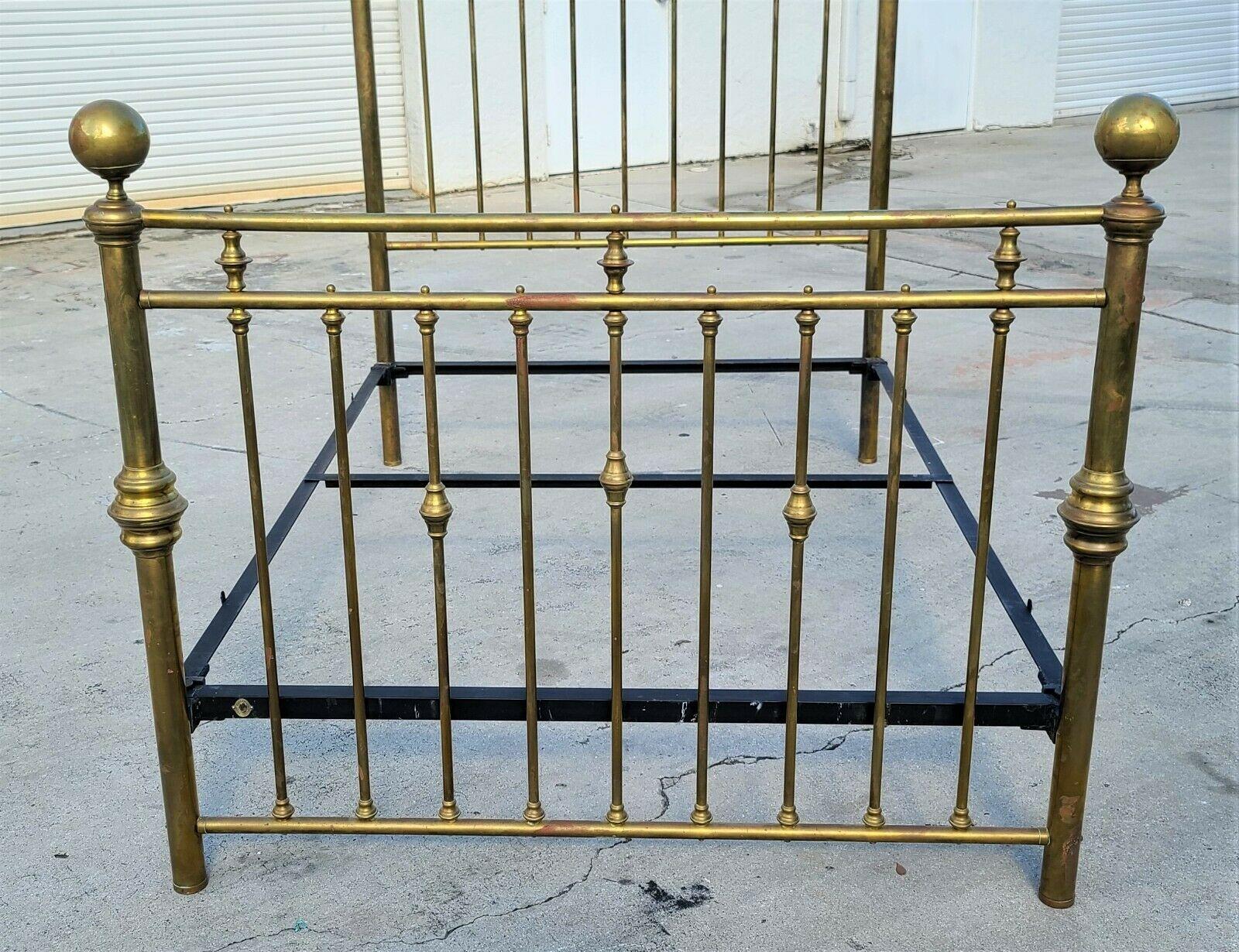 Offering one of our Recent Palm Beach estate fine furniture acquisitions of a
Heirloom Quality Full Size Brass Bed Frame by Brass Beds of Virginia
Featuring a solid iron 