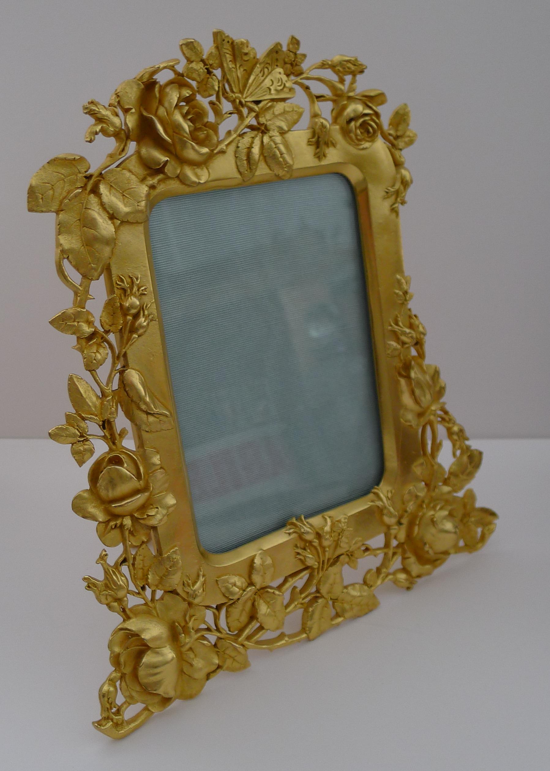 Heirloom Quality French Gilded Bronze Picture Frame c.1900 For Sale 5