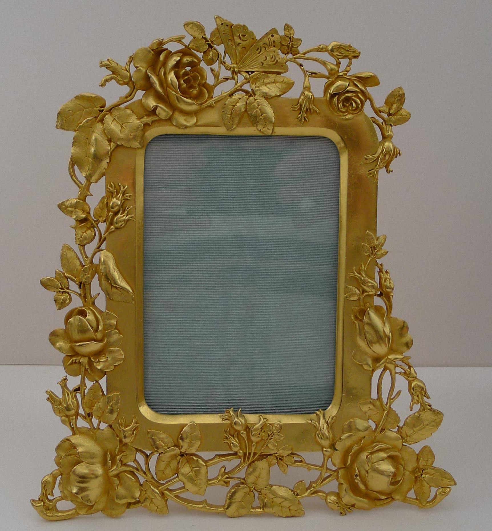 Heirloom Quality French Gilded Bronze Picture Frame c.1900 For Sale 1