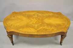 Heirloom Weiman Regency Style Flamed Mahogany One Drawer Coffee Table on Casters
