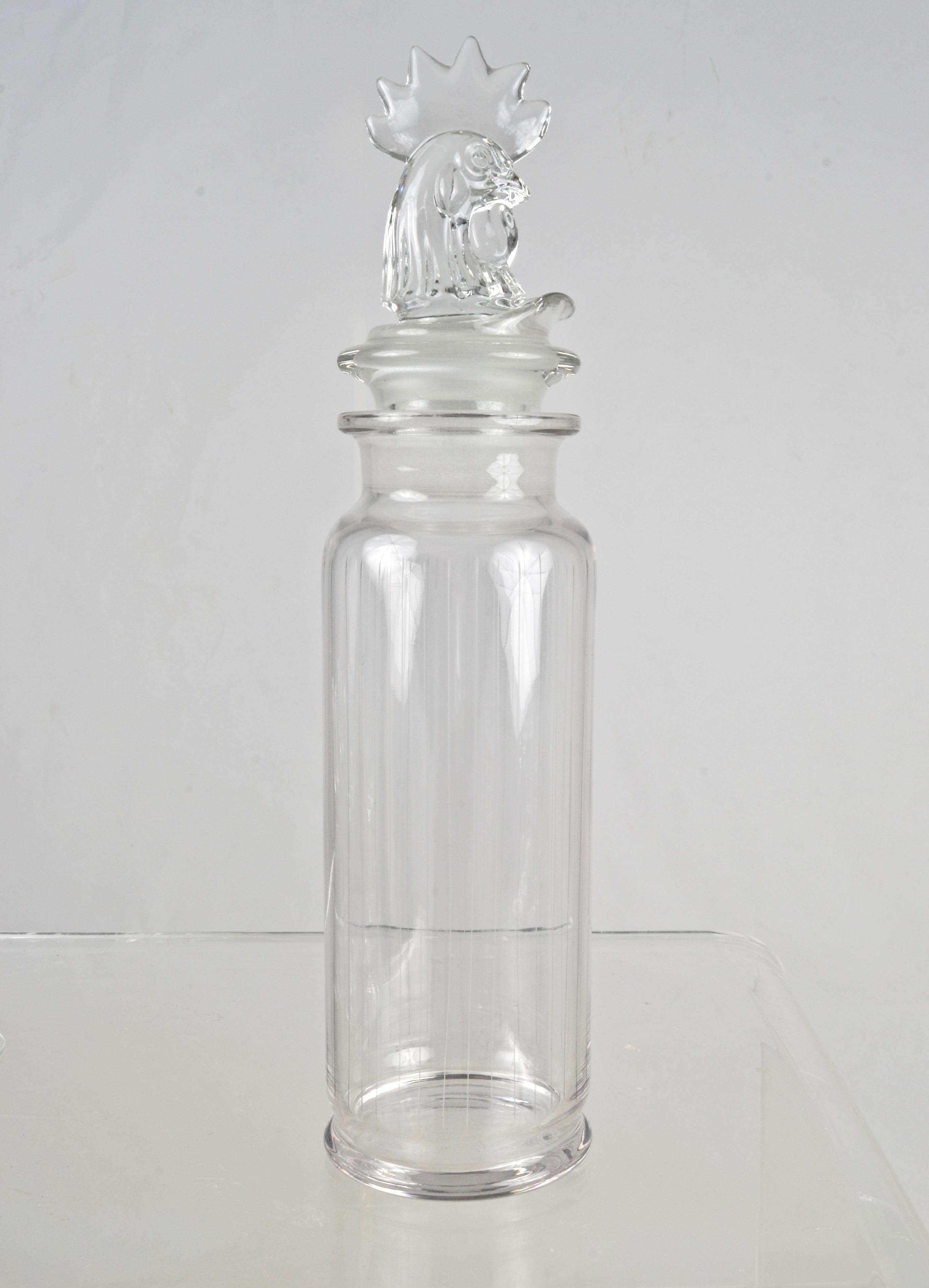 Mid-Century Modern Heisey Glass Cocktail Shaker and Glasses