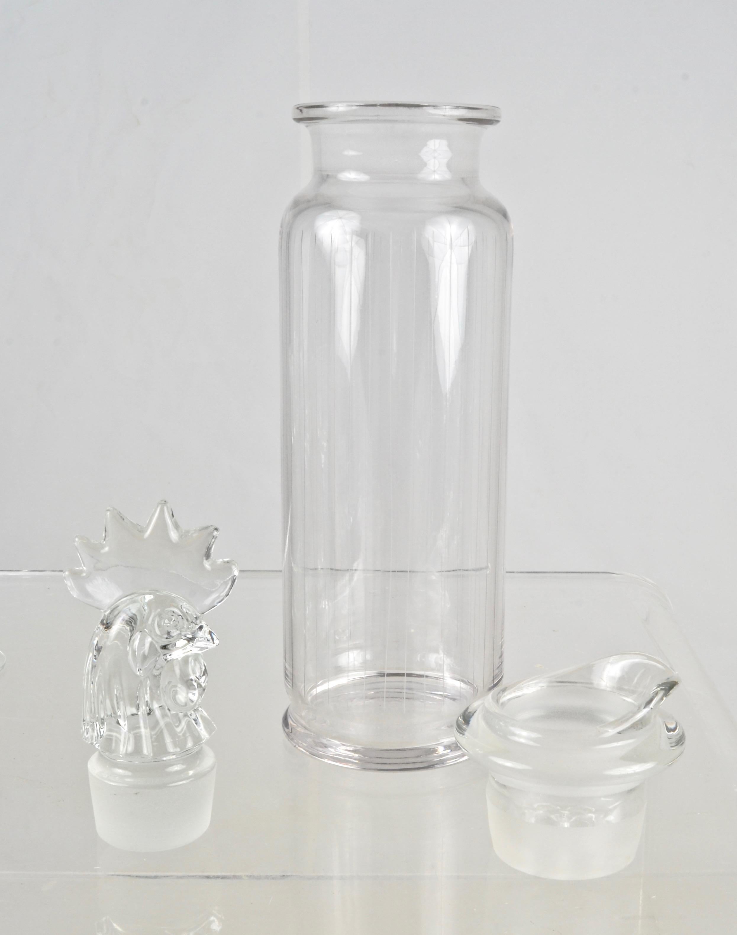 Heisey Glass Cocktail Shaker and Glasses In Good Condition In Norwalk, CT