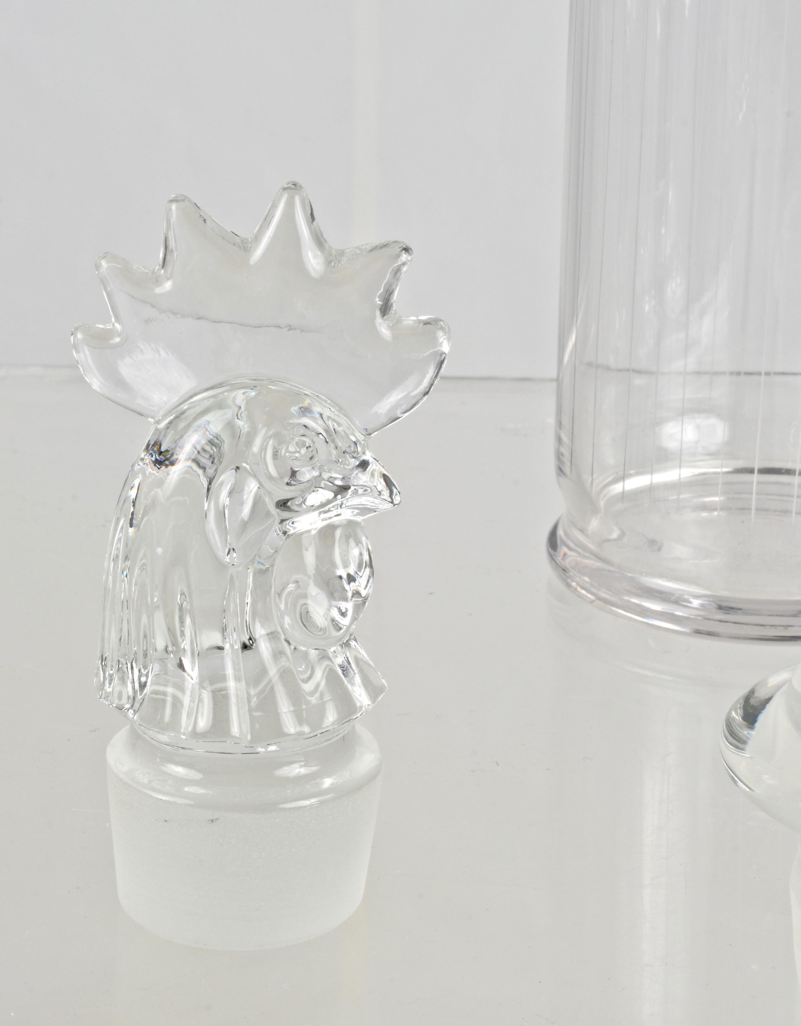 Mid-20th Century Heisey Glass Cocktail Shaker and Glasses
