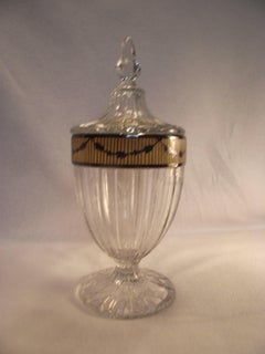 Heisey Glass Sterling Cut-Glass Candy Dish