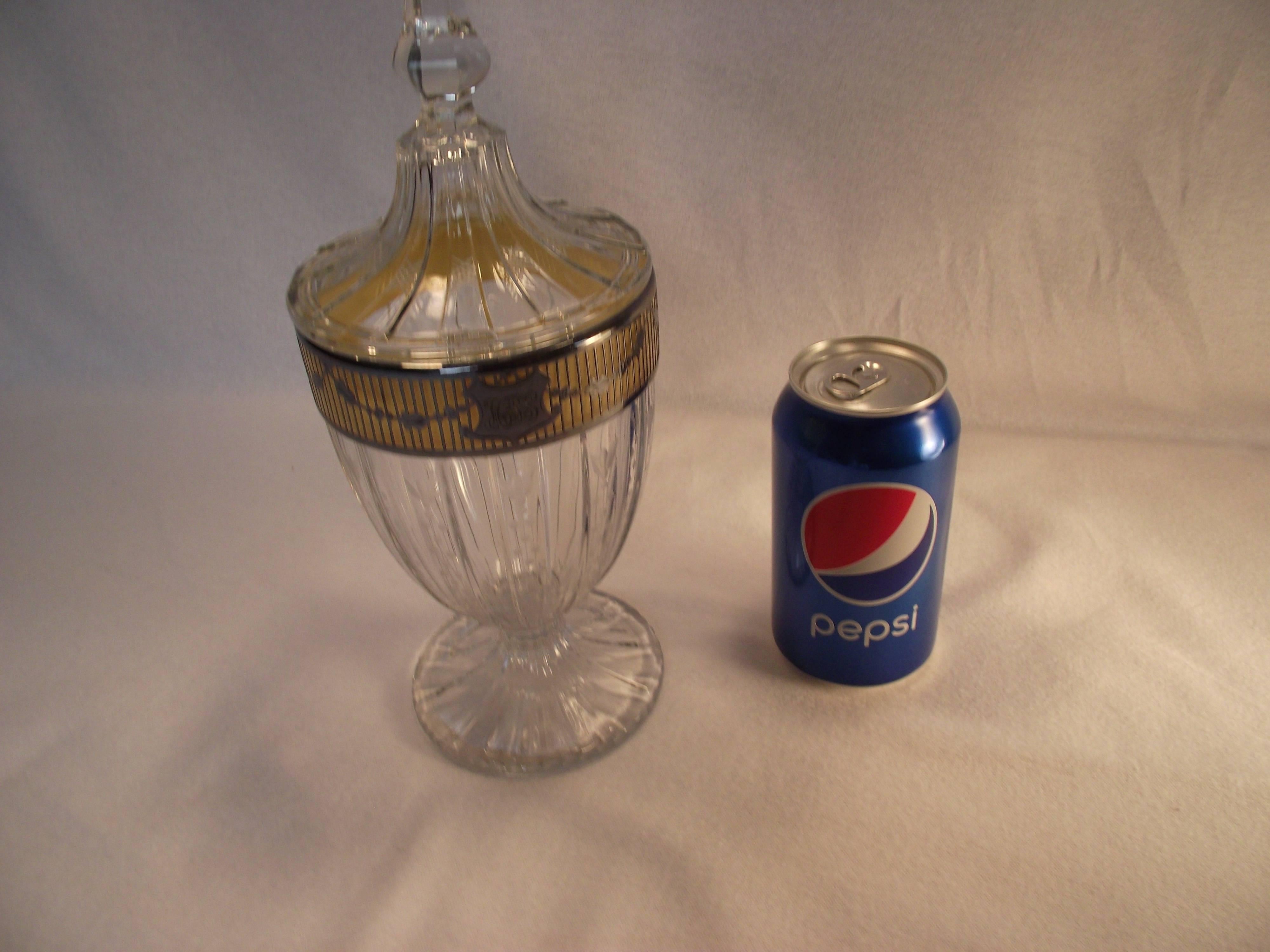 Neoclassical Heisey Glass Sterling Cut-Glass Candy Dish For Sale
