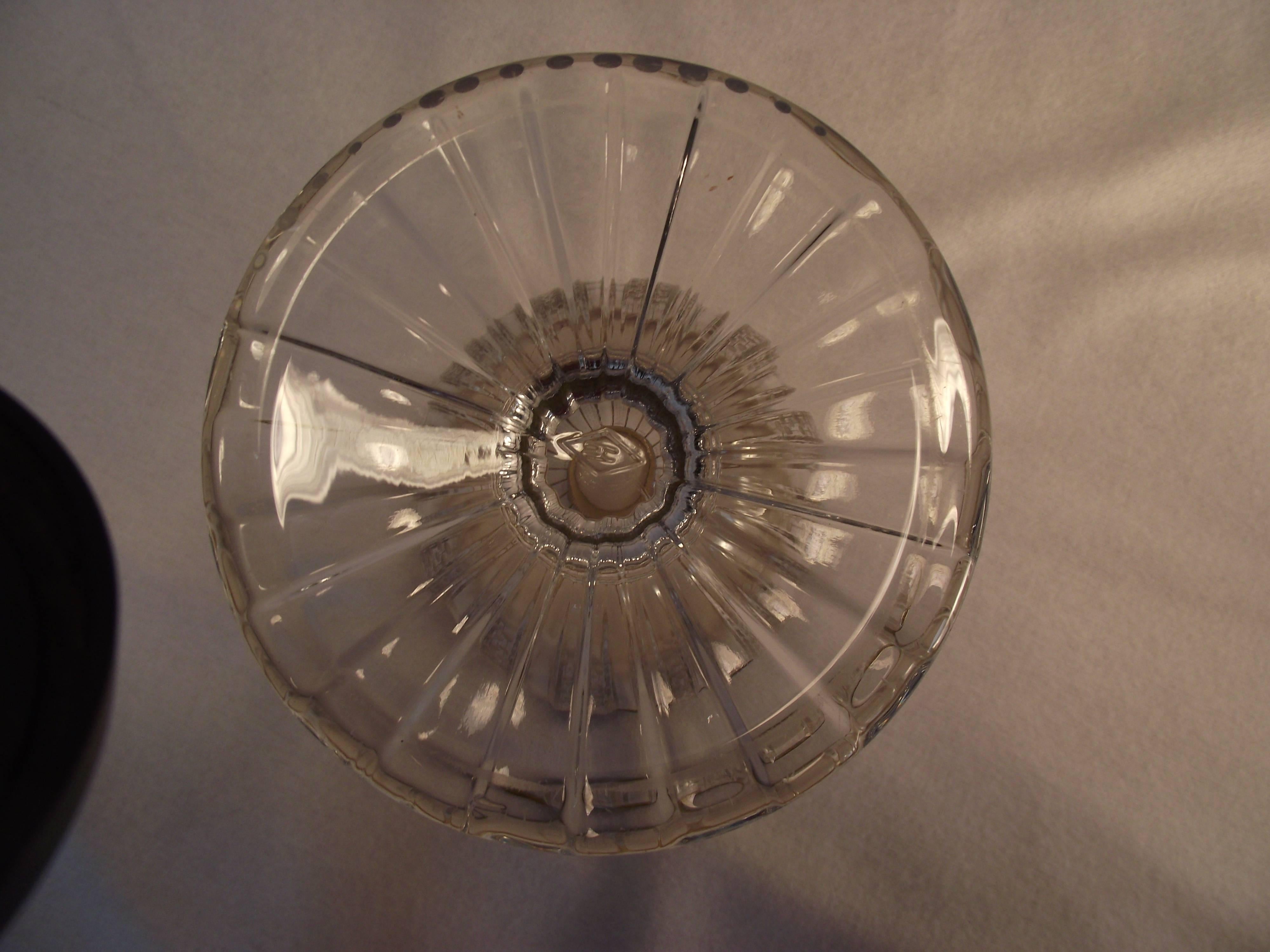 American Heisey Glass Sterling Cut-Glass Candy Dish For Sale