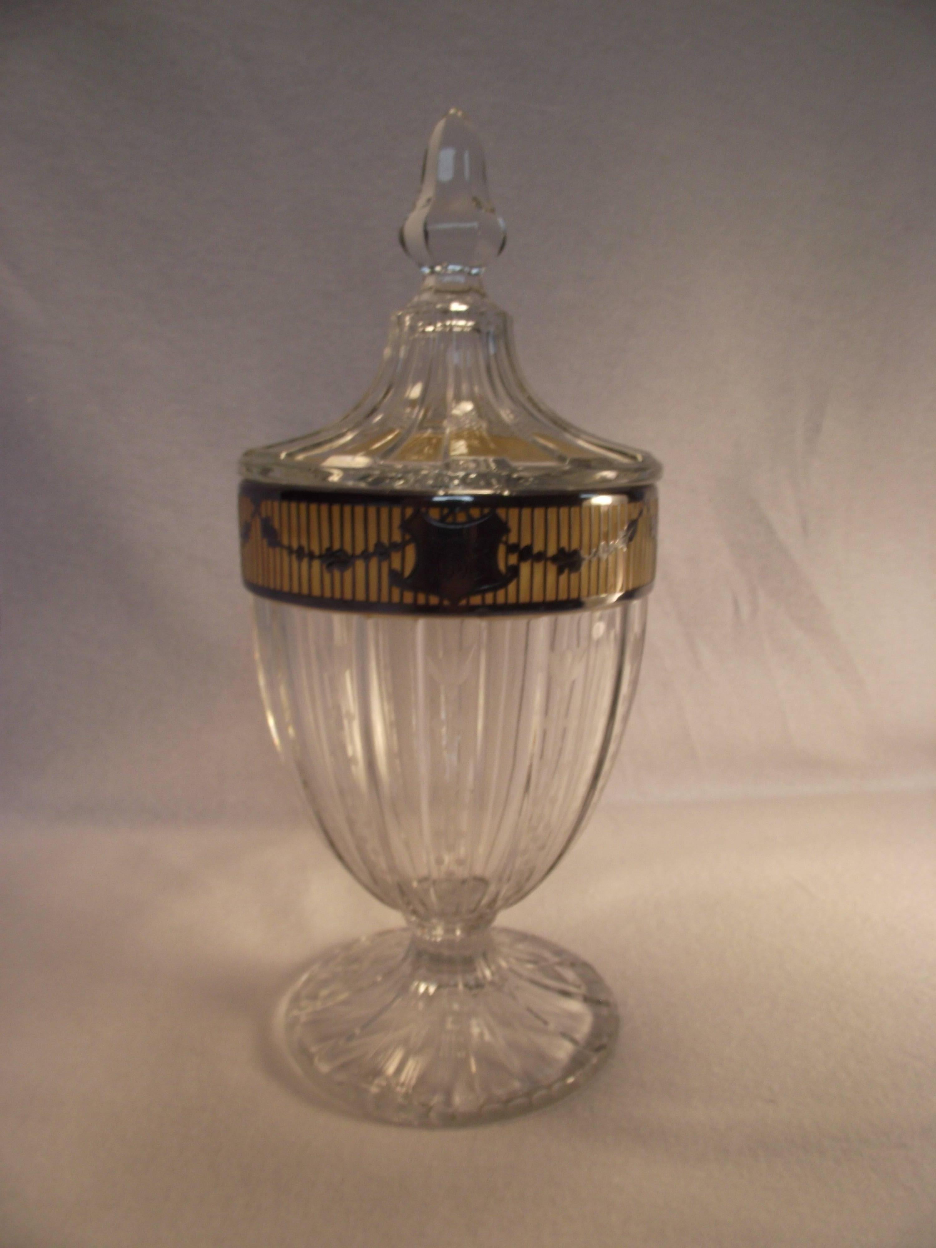 Heisey Glass Sterling Cut-Glass Candy Dish In Excellent Condition For Sale In Harrisburg, PA