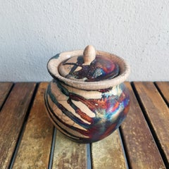 Heiwa Ceramic Urn - Half Copper Matte - Ceramic Raku Pottery