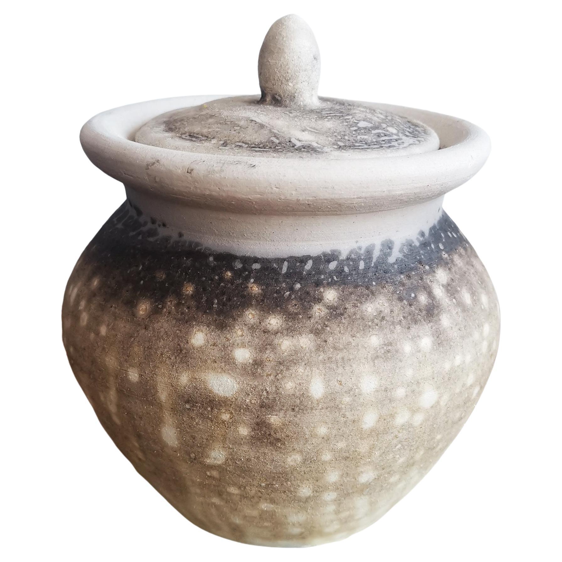 Heiwa Ceramic Urn, Obvara, Ceramic Raku Pottery For Sale