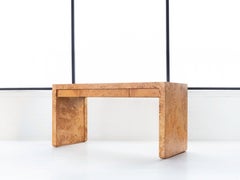 Hekman 3-Drawer Burlwood Desk Console, circa 1970s