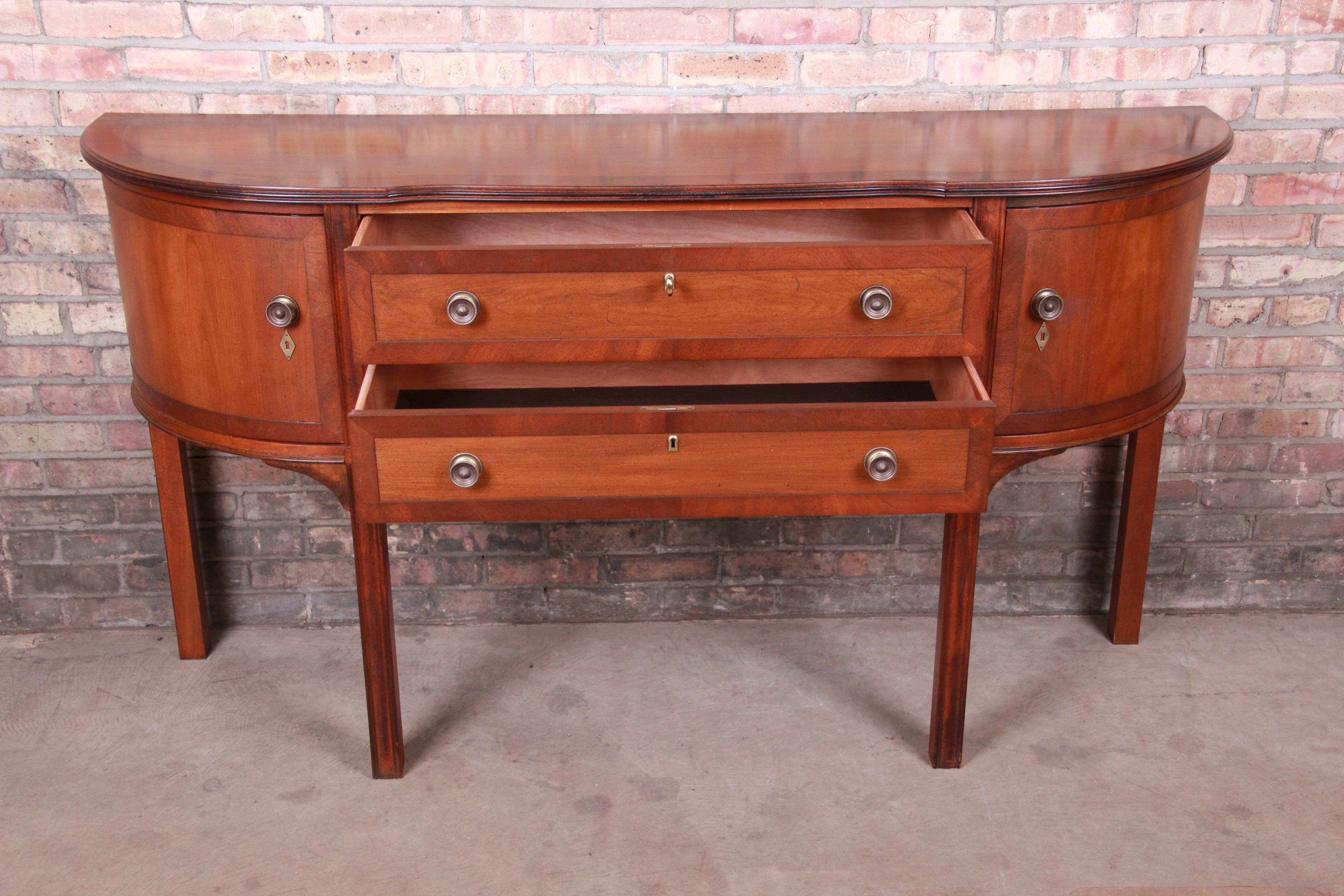 Hekman Banded Mahogany Bow Front Georgian Sideboard Credenza 4