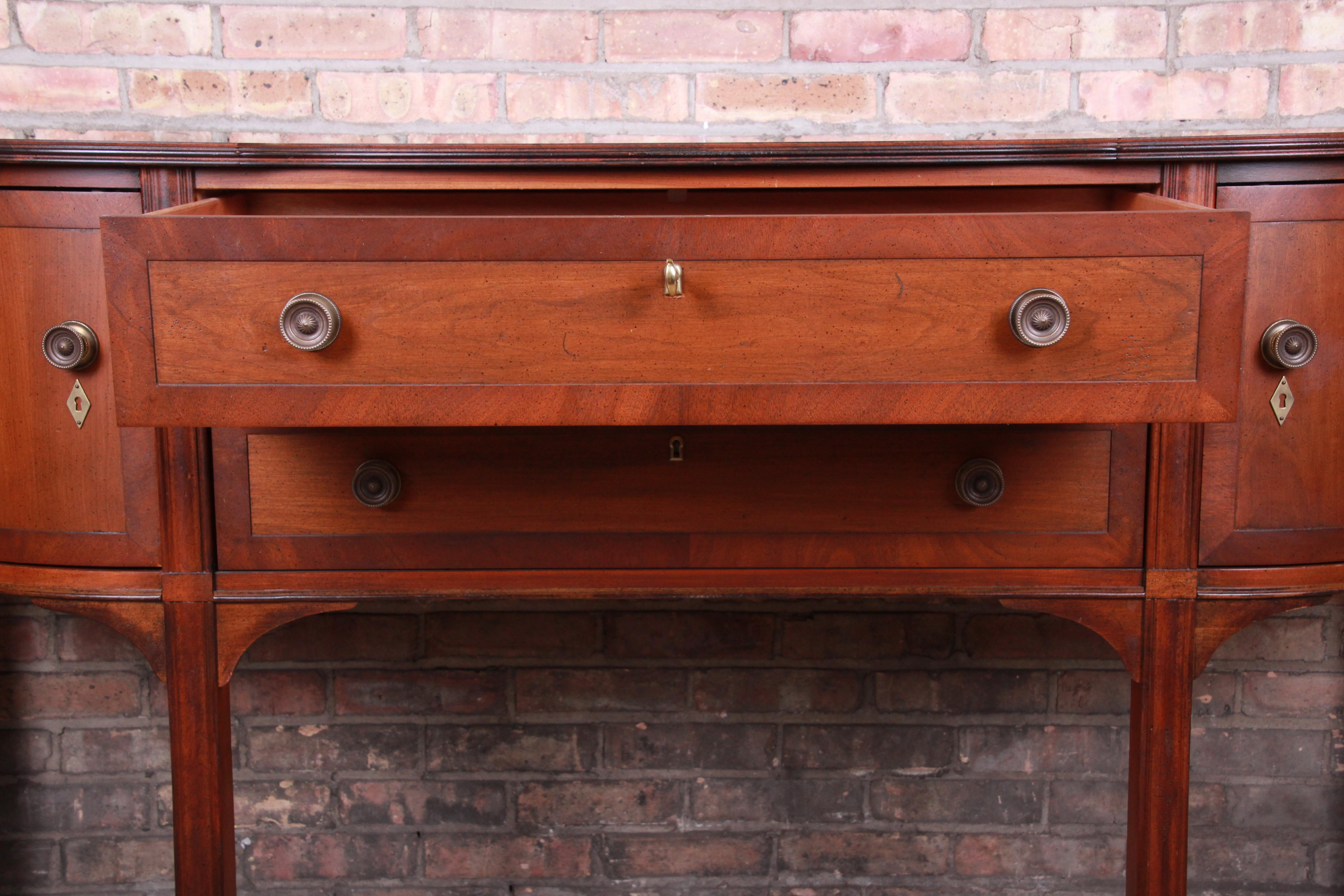 Hekman Banded Mahogany Bow Front Georgian Sideboard Credenza 5