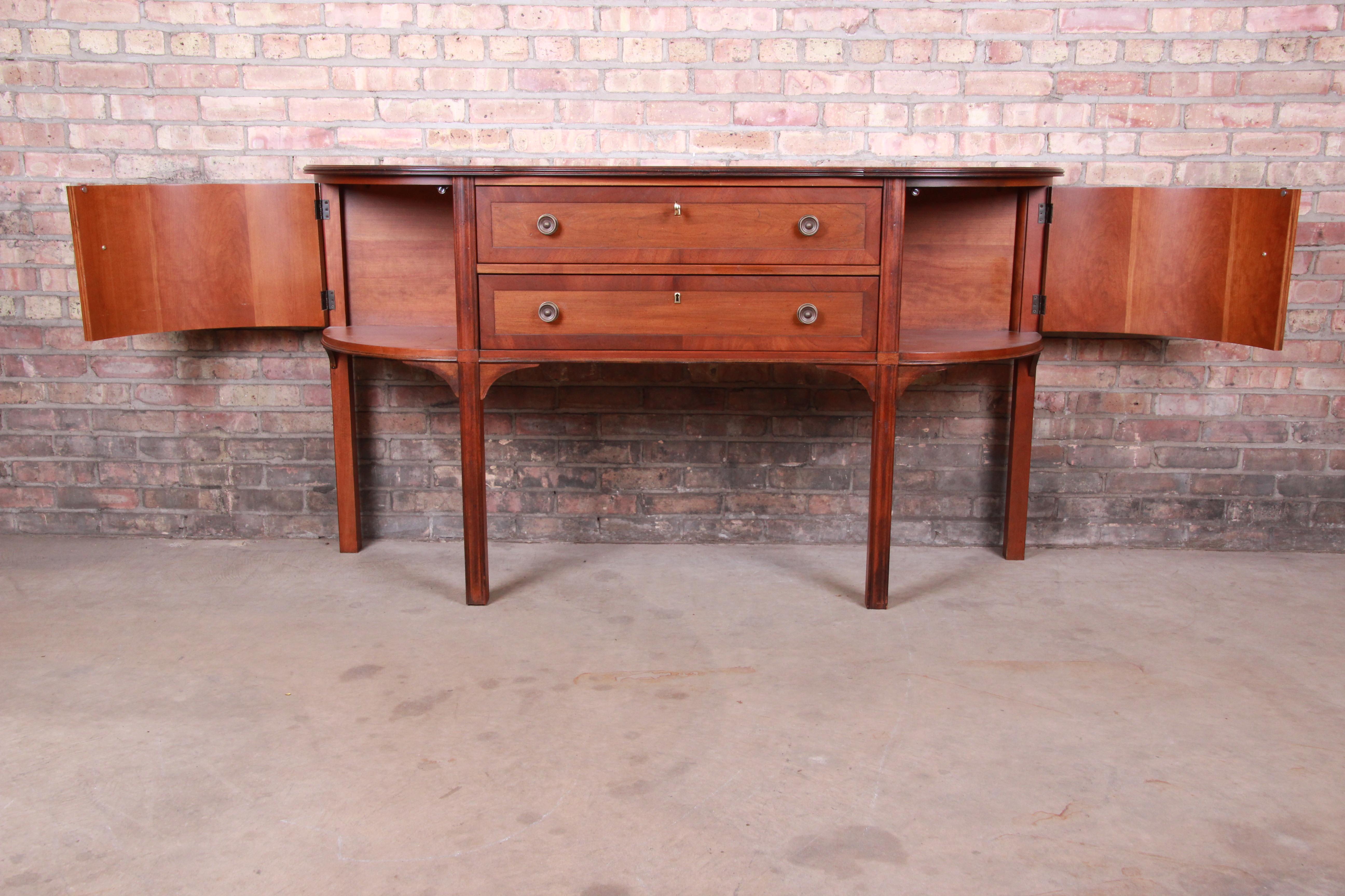 Hekman Banded Mahogany Bow Front Georgian Sideboard Credenza 3