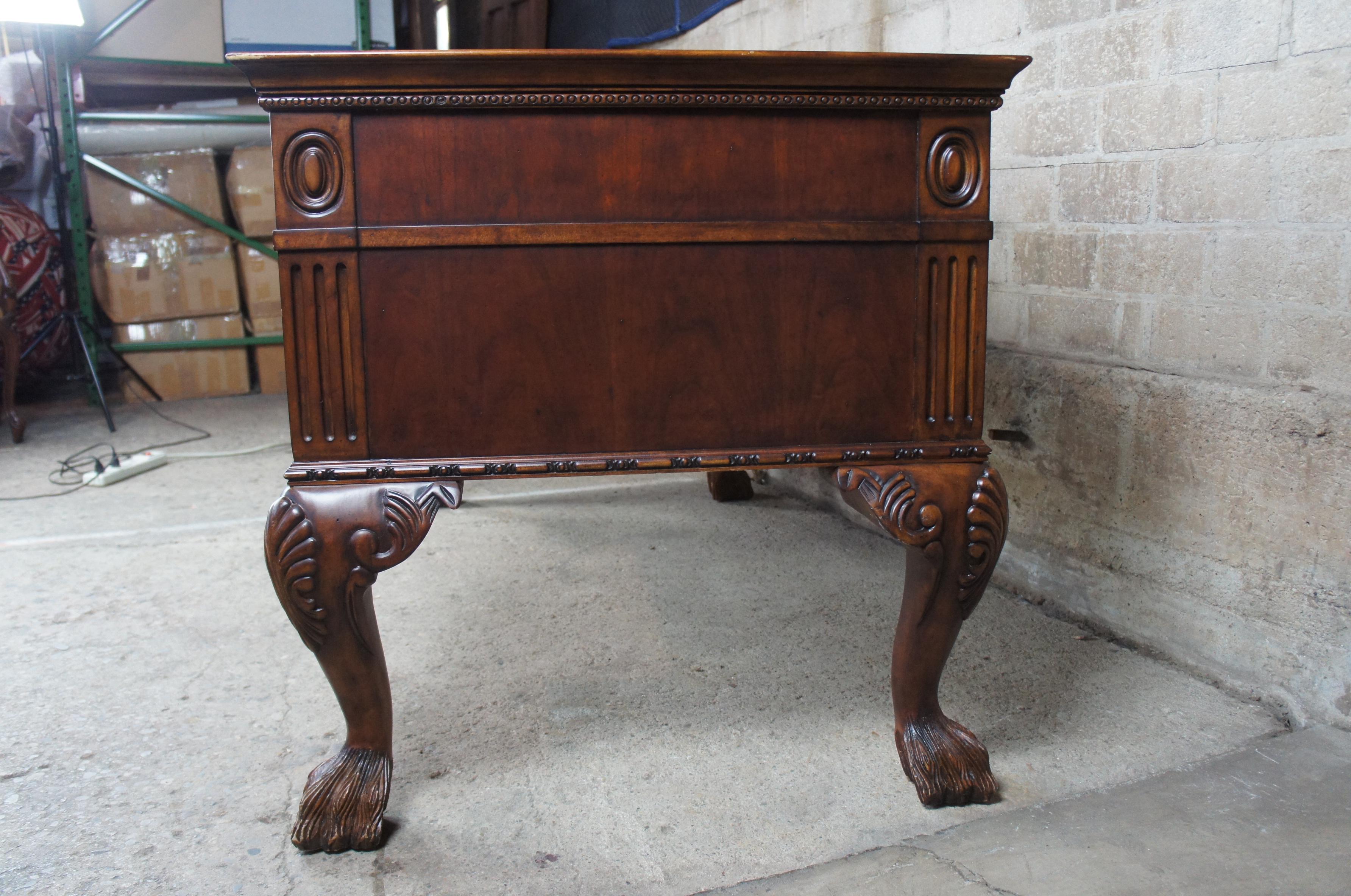 Hekman Chippendale Style Hairy Paw Foot Mahogany Office Library Writing Desk 4