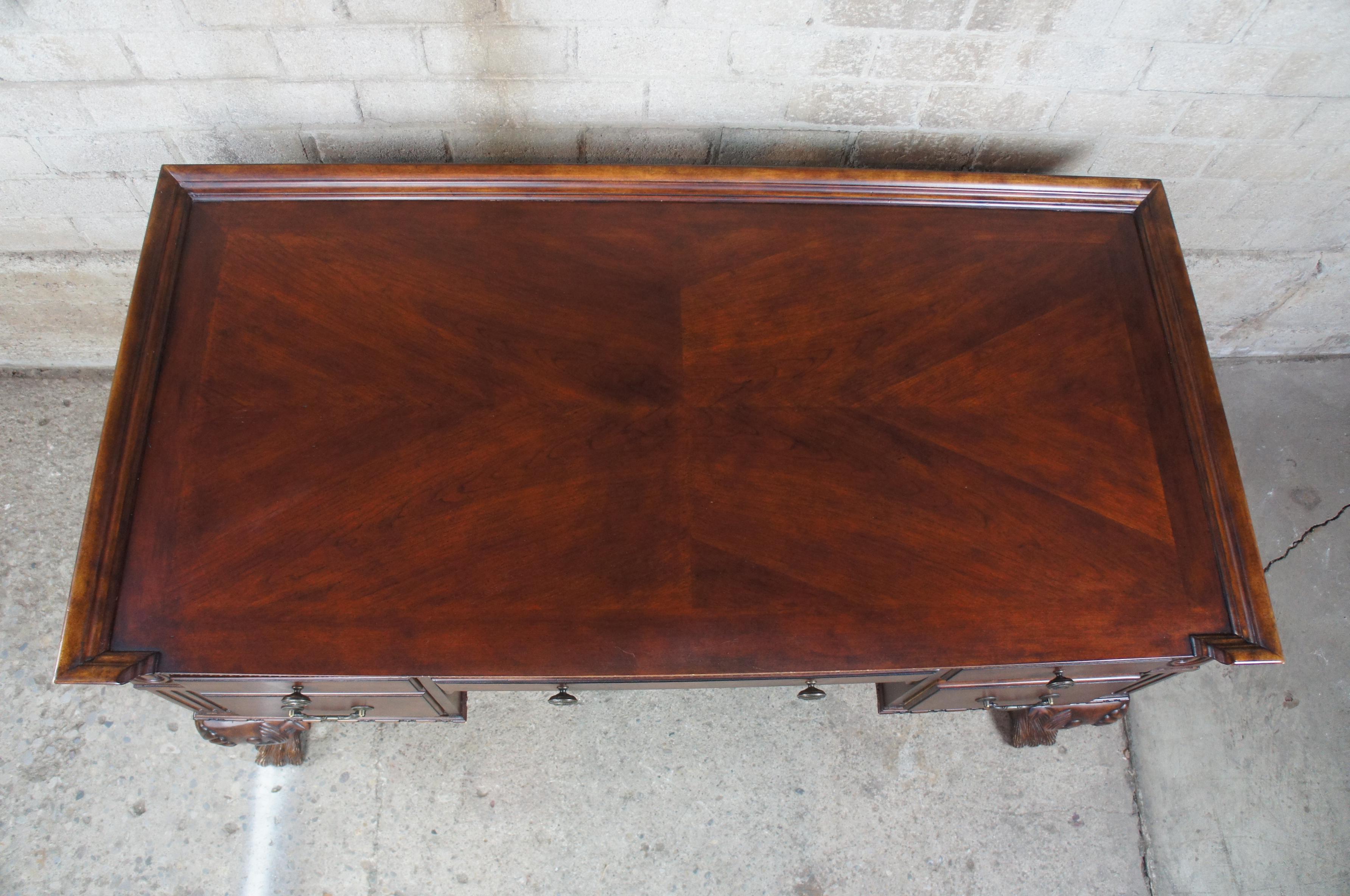 Hekman Chippendale Style Hairy Paw Foot Mahogany Office Library Writing Desk 1