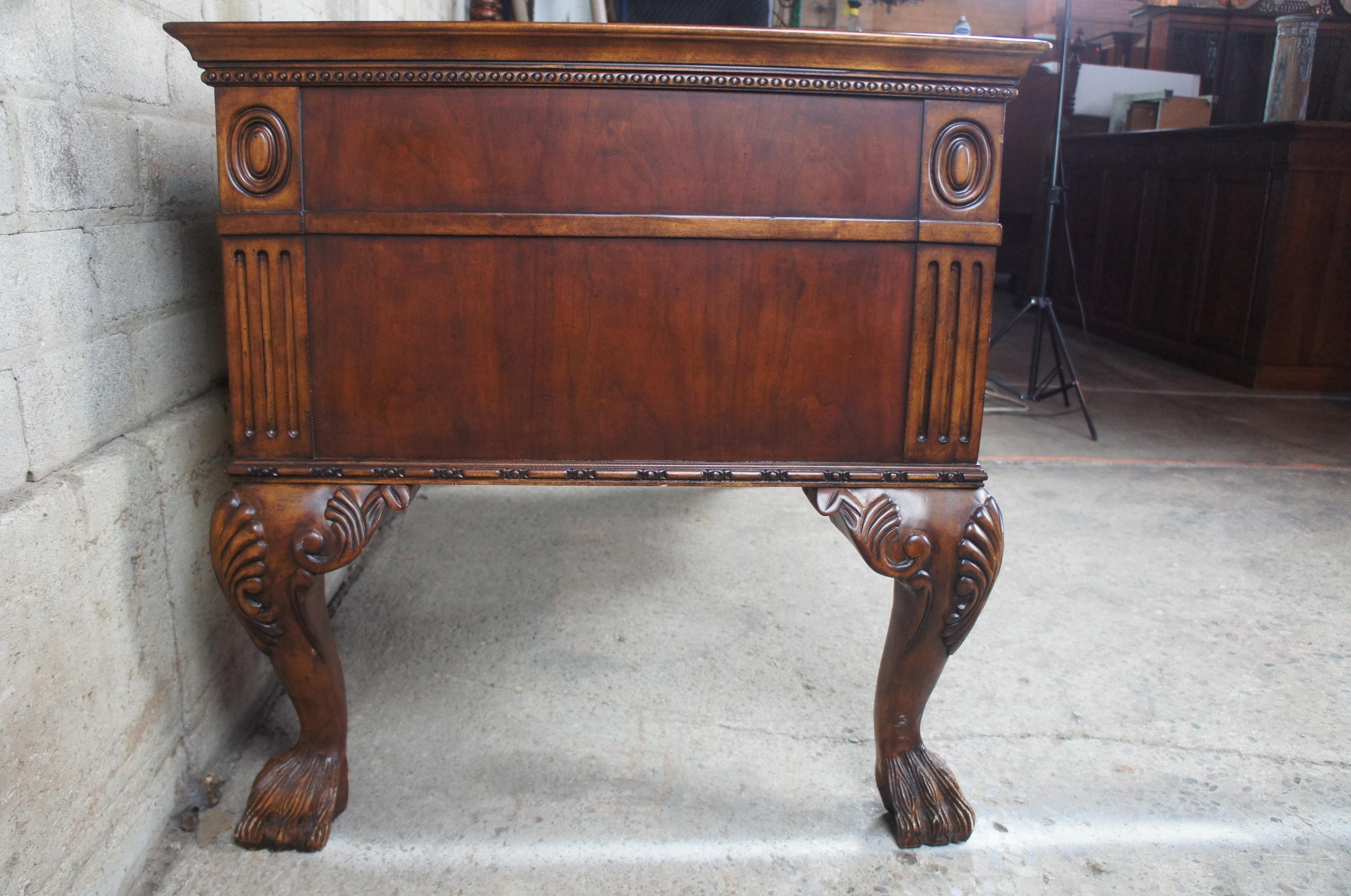 Hekman Chippendale Style Hairy Paw Foot Mahogany Office Library Writing Desk 3