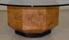 Hekman Coffee Table Hexagon Burl Wood Base