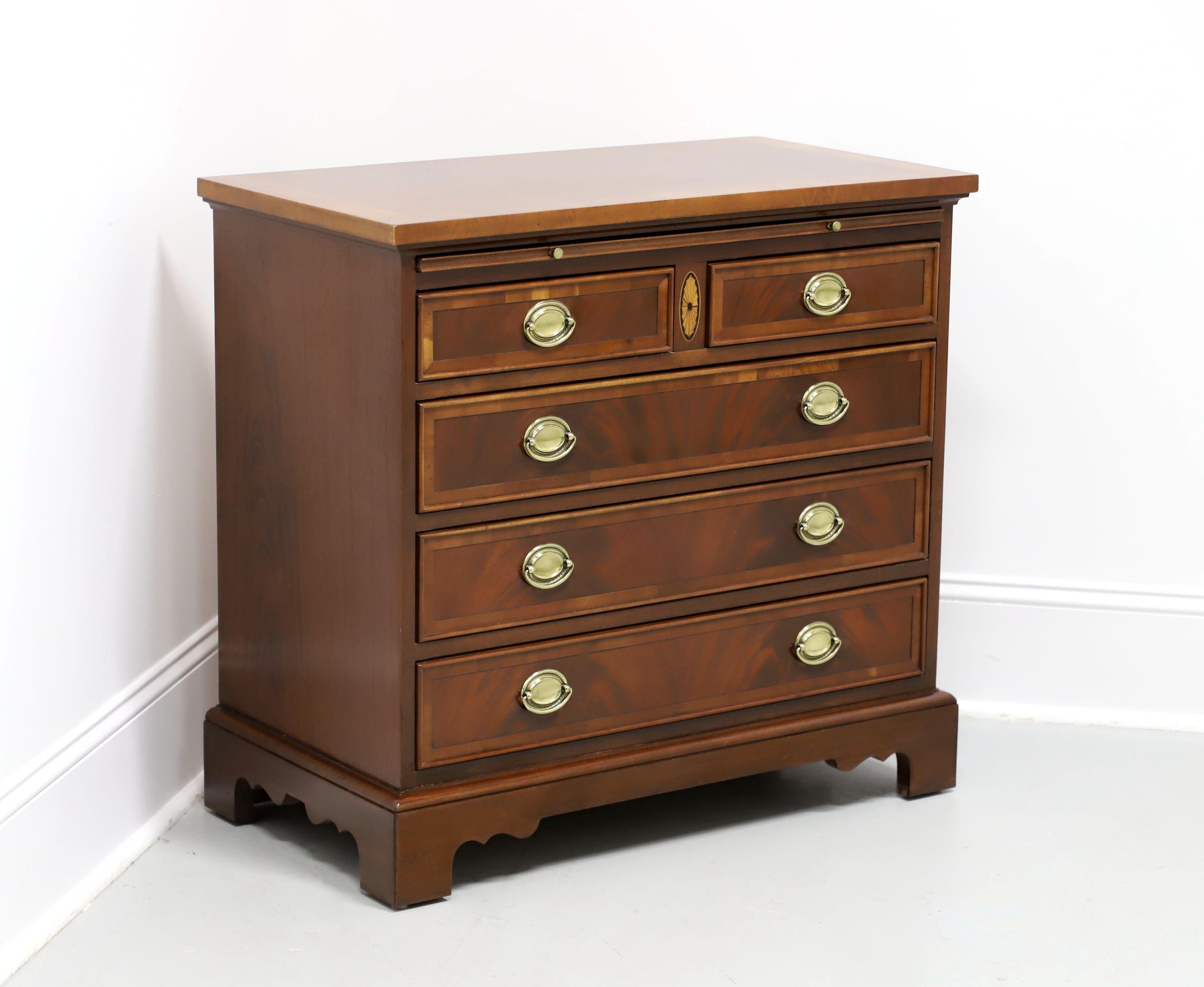 HEKMAN Copley Place Banded Mahogany Georgian Bachelor Chest For Sale 5