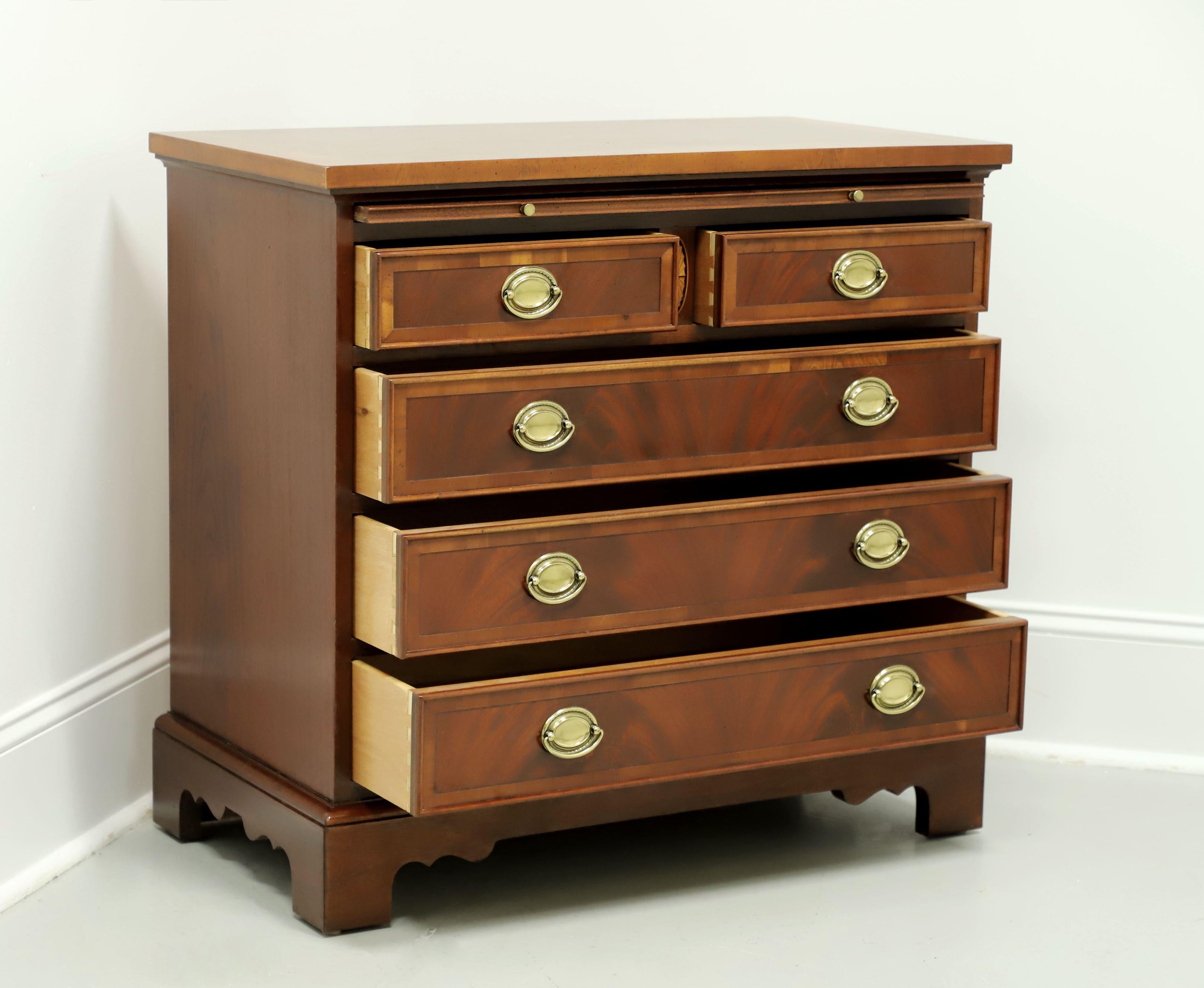 20th Century HEKMAN Copley Place Banded Mahogany Georgian Bachelor Chest For Sale