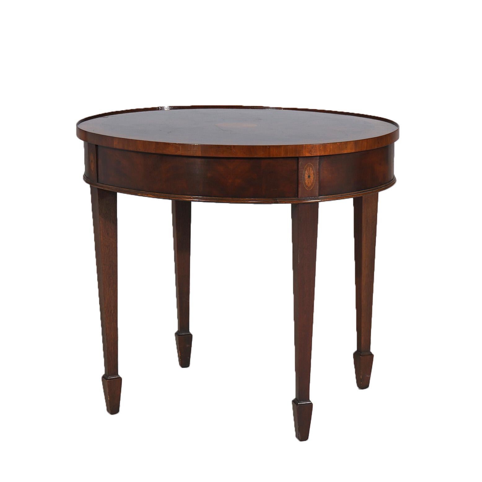 Hekman Copley Style Flame Mahogany & Satinwood Inlaid Side Table C1930 5