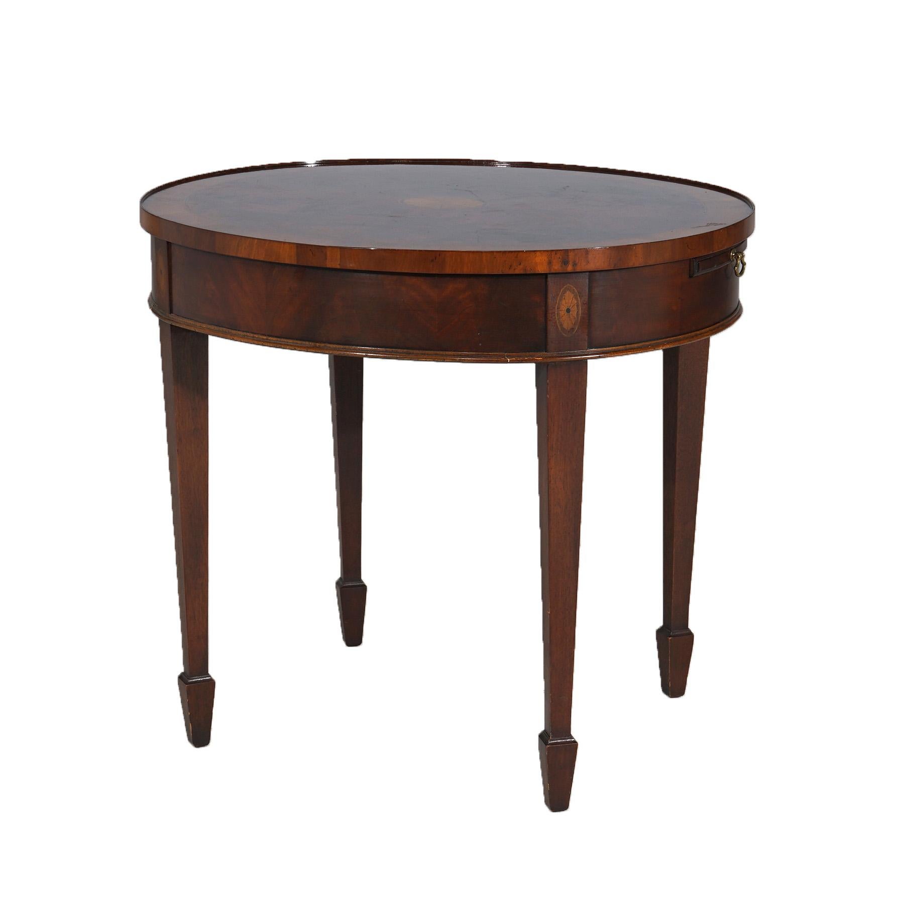 Hekman Copley Style Flame Mahogany & Satinwood Inlaid Side Table C1930 For Sale 3