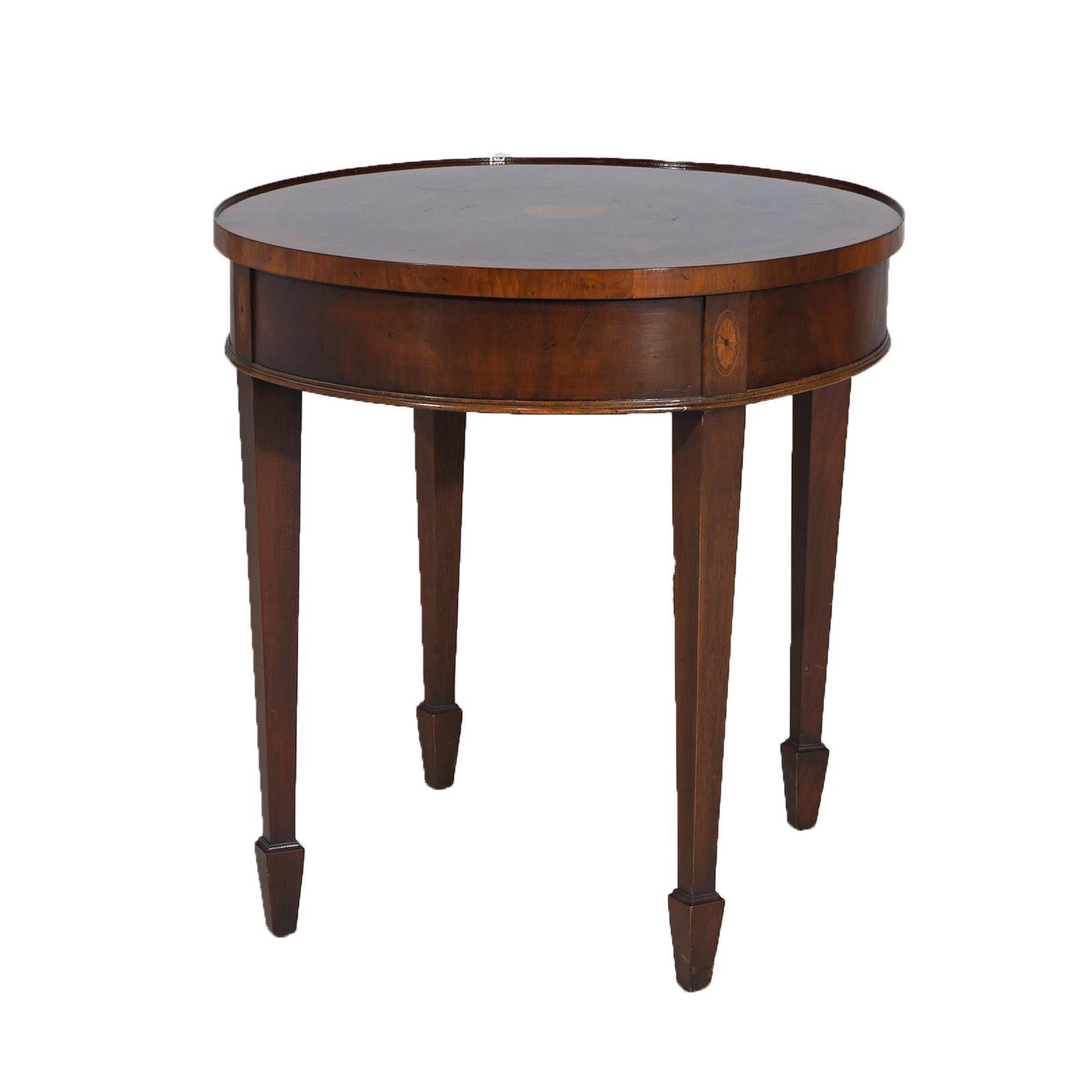 Hekman Copley Style Flame Mahogany & Satinwood Inlaid Side Table C1930 For Sale 4