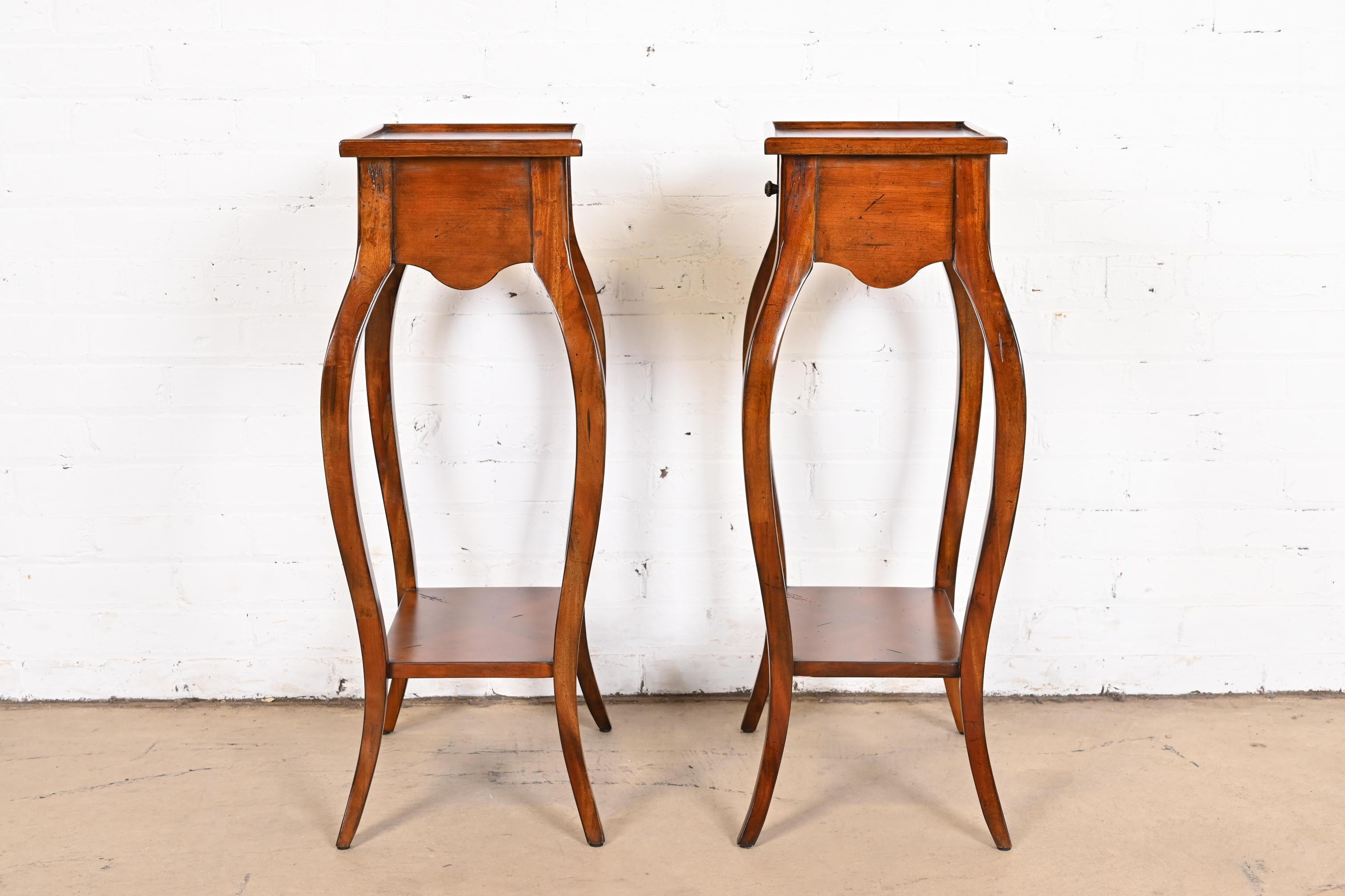 Hekman French Provincial Cherry Wood Nightstands, Pair 8